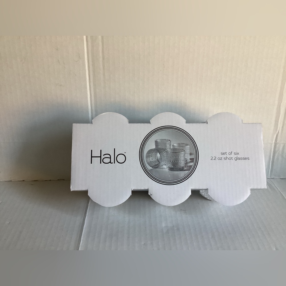 Halo Hobnail Shot Glasses - CLEAR BEADED GLASS~ Set Of 6  Size 2.2 Oz NEW